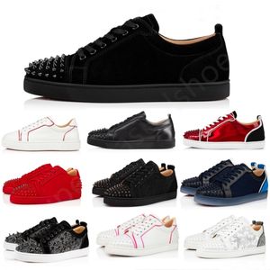 2024 Heren Designer Rode Bodem Loafers Klinknagels Lage Studed Casual Schoenen Ontwerpers Schoenen Heren Dames Mode Rode Bodems Sneakers Trainers met Doos Maat 35-47