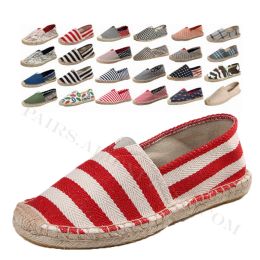 Muisseurs printemps automne chaussures plates femme respirant lin chaussures pêcheurs slipon toile de conduite chaussures unisexes espadrilles