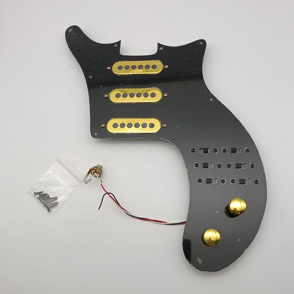 Harnais Pickguard SSS précâblé Loarded, interrupteur multifonction pour guitare de la série Brian May, Burns dorés, Pickups tri-soniques