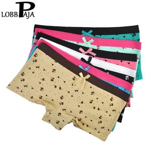 Bragas de mujer LOBBPAJA 6 PCS / LOT Ropa interior de mujer Algodón Cintura baja Boyshorts Calzoncillos bóxer Bragas de mujer Lencería Mujer LP268 M L XL