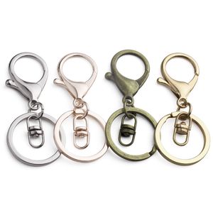 Homard fermoir porte-clés argent Antique Bronze alliage de Zinc crochet clé pour voiture porte-clés chaîne bricolage accessoires fabrication de bijoux pour porte-clés 21*35mm