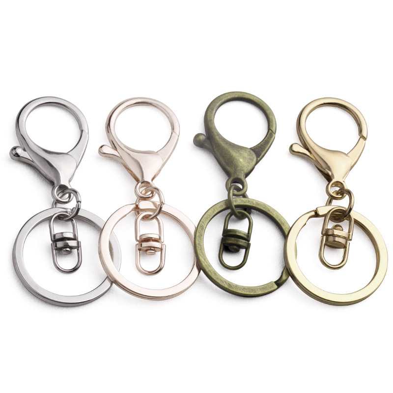 Lobster Clasp Keychain Prata Antiga Bronze Liga de Zinco Gancho chave para carro Chaveiro Cadeia de Anel DIY Acessórios Jóias Fazendo para Keyring 21 * 35mm