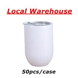 Local Warehouse 12oz Sublimations-Weinbecher aus Edelstahl, Weinglas, Eierbecher, doppelt isolierte Wasserflaschen, Trinkbecher, Kaffee- und Milchglas, A12