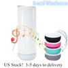 Entrepôt local 20oz sublimation Bluetooth en haut-parleur sublimation sublimation bouteille d'eau intelligente Cups de musique intelligente sans fil