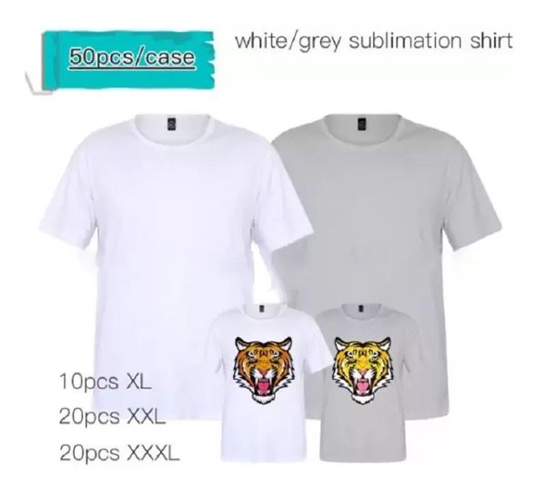 T-shirt à sublimation vierge de transfert de chaleur d'entrepôt local T-shirt à manches courtes à col rond en modal gris blanc Polyester Z11
