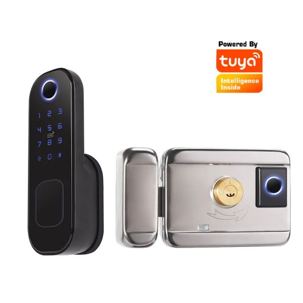 Verrouiller 2021 Tuya Smart Home Cerradura Inteligente extérieur étanche d'empreinte digitale de mot de passe numérique Mot de passe numérique NFC Carte Porte verrouillage