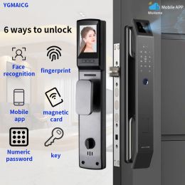 Verrouiller la reconnaissance du visage 3D Smart Door verrouillage de téléphone mobile Application de sécurité Caméra de sécurité Smart Ringer Empreinte Mot de passe biométrique Electronic Key Unlock