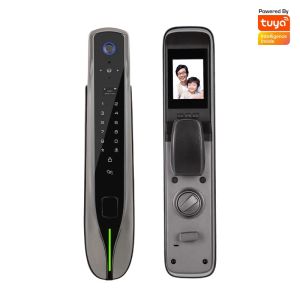 Verrouillage automatique de caméra intégrée Tuya Application WiFi Remote Control Lock Puphole Reconnaissance d'empreintes digitales Carte de mot de passe Key Smart Door Lock