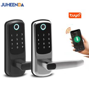 Vergrendel Biometrische vingerafdrukdeurslot Digitale toetsenbord RFID -kaart Keyless Tuya WiFi Smart Lock Apartment Home Office Deur enkele Deadbolt