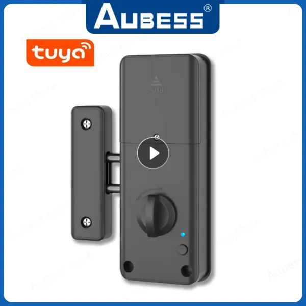 Verrouiller Bluetooth Tuya App Contrôle de l'application 13.56 MHz IC Carte Smart Invisible Verrouillage sans clé Pas de perceuse dissimulée Motor Installer Motor Lock pour la porte en bois