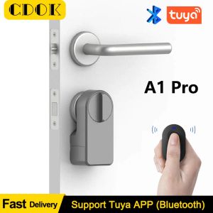 Verrouiller CDOK A1 Pro Max Tuya Bel Smart Electronic Door Lock Set avec FOBS / KeyPad sans fil / Key Smart Smart Life / Tuya App Remote Unlock