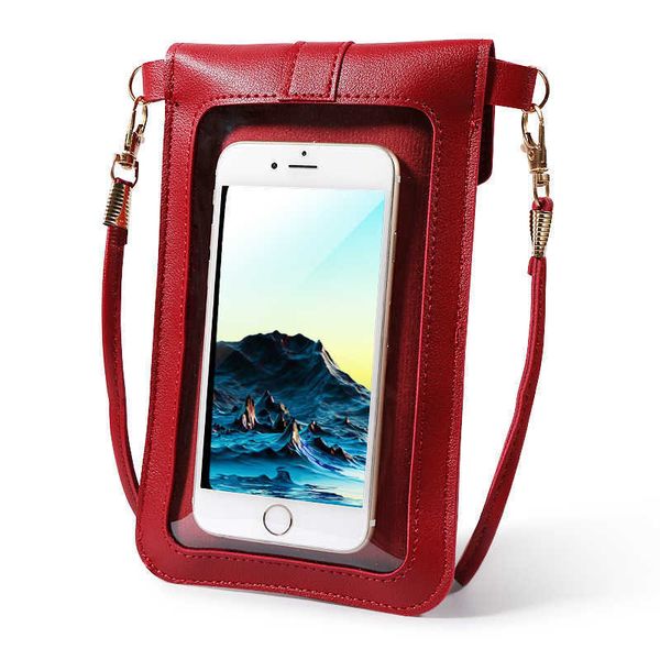Verrouillage sac de téléphone portable femme Version coréenne à la mode Simple une épaule sac de messager écran tactile étudiant