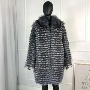 Lock Cnegovik Women's Hot Sier Fox Fur Coat Fur Long Fur Coats