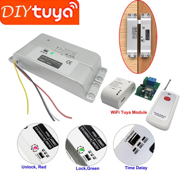 Verrouillage diy tuya dc12v en surface exposée Installation délai de délai réglable défaillance de la mortelle électrique