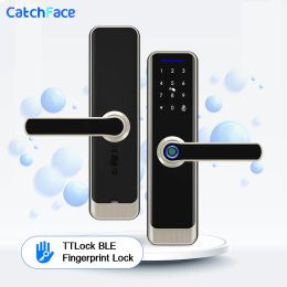 Vergrendel elektronisch slimme deurslot met ttlock bluetooth app beveiliging biometrische vingerafdruk NFC RFID -kaart wachtwoordvergrendeling met deurbel