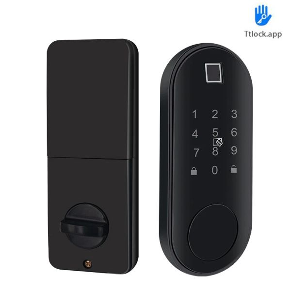 Verrouillage électronique Smart Door Lock avec TTLOCK App Security Security Biométric Finger Empreinte Intelligent Lock avec mot de passe RFID IC Carte Lock