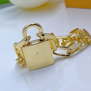 Lock Key bedelarmband Design Women Silver Gold Ploated Crystal Mens armbanden luxe mode personaliseren punkstijl runway geometrische liefdesketen armband sieraden