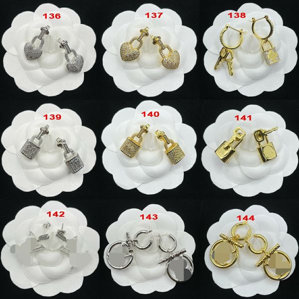 Lock Love Heart Dangle Chandelier Boucles d'oreilles Femme Ear Studs Boucle d'oreille Mode Mariage Style Classique Produits Designer Bijoux Accessoires ZUHE 18