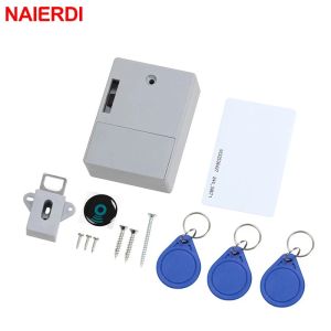 Verrouiller Naierdi Digital Cabinet Intelligent Electronic Locks Invisible Sensor Lock Emid IC Carte Drawer pour Wardrobe Furniture Hardware