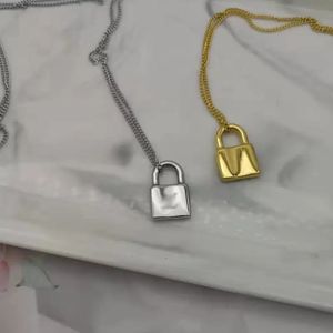 Slot ketting vrouw roestvrij staal 45cm gouden hanger sieraden aan de hals Valentijnsdag Kerstcadeaus voor vriendin groothandel Goede kwaliteit