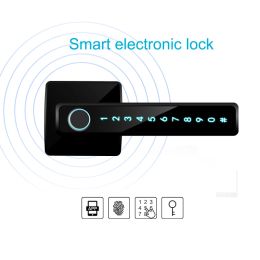 Verrouillage nouveau tuya zigbee ttlock alexa google home bluetooth numérique smart empreinte verrouillage de porte de porte électronique de sécurité électronique verrouillage de poignée biométrique