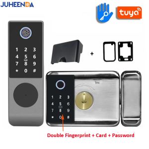 Verrouillage extérieur imperméable Tuya Wifi Lock Smart Double côté empreinte digitale Code numérique carte ic application TTLOC