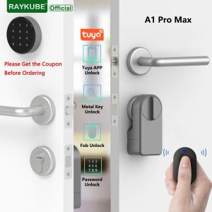 Verrouiller Raykube A1 Pro Max Tuya Bel Bel Smart Electronic Door Lock Ensemble avec FOBS / Keypad sans fil / Smart Key Smart Life / Tuya App Remote Unlock