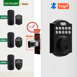 Lock Raykube Digital Deadbolt Lock Tuya Bluetooth Smart Keyless App wachtwoord ontgrendeling Ondersteuning Remote Tijdelijke code eenvoudig vervangen