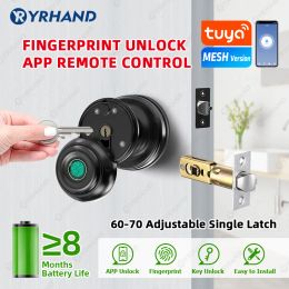 Verrouillage de bouton rond Tuya Bluetooth Smart Lock Easy Installer Electronic Electronic Digital Biométrique Biométrique Lock pour Smart Home