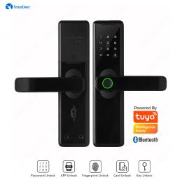 Verrouiller le smardeer Bluetooth Electronic Lock pour Tuya Biométrique Poignée d'empreinte digitale Tuya Smart Home à distance