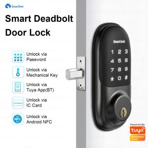 Vergrendel SMARDeer digitaal elektronisch slot met Bluetooth, Tuya Smart Lock met code/card/nfc/key en app ontgrendelen keyless invoer