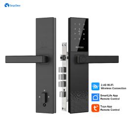 Lock Smardeer Electronic Lock voor Tuya Smart Fingerprint Lock met 5in1 keyless entry WiFi Lock met externe ontgrendeling