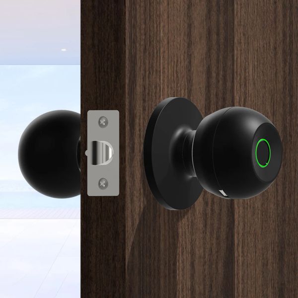 Verrouillage de porte intelligente bouton d'empreinte digitale bouton de porte de porte rechargeable verrouillage de porte d'entrée sans clé avec touches tuya application Contrôle pour la maison intérieure