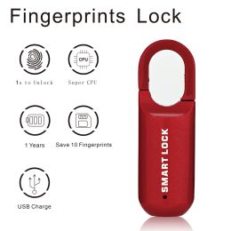 Vergrendel Smart Fingerprint Hangslot Keyless USB Oplaadbare vingerafdrukvergrendeling Mini Small Lock Handtas Kast Antitheft Beveiligingsvergrendeling