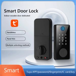 Lock Tuya Aplicación Tarjeta inteligente Código digital Lock Aleación de aluminio Bluetooth Compatible Locos de puertas de seguridad sin llave Antitheft para hotel
