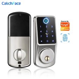 Vergrendeling Tuya -app Wifi Automatische elektronische keyless Deadbolt Smart Door Lock met digitale vingerafdruk IC -kaart Mechanische sleutel Home