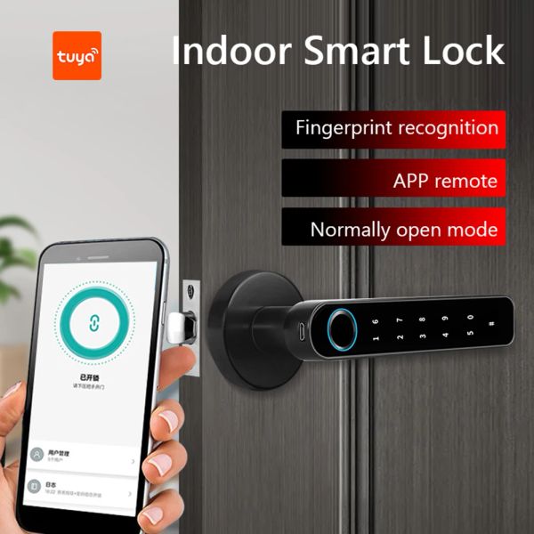 Verrouillage tuya biométrique empreinte digitale Smart Door Lock Mot de passe de verrouillage numérique électronique Electronique Keyless Entrée Boutons de porte Lock pour la maison Home