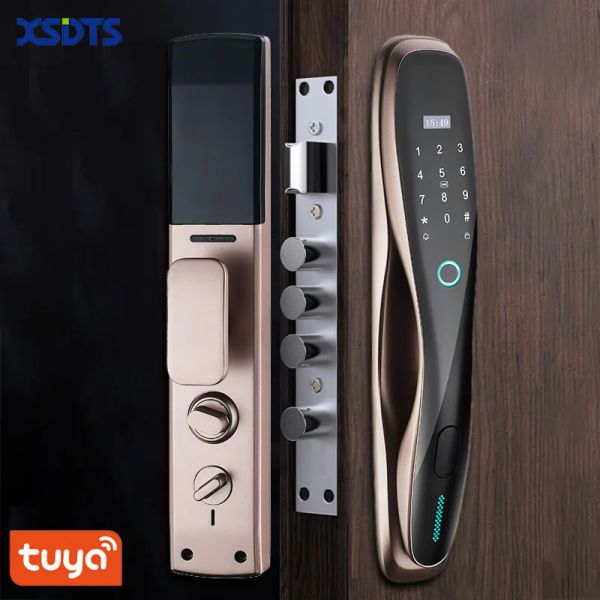 Lock Tuya Smart Door Bloque de aluminio Aleación Wifi Wireless Wireless Huella Dactivación Contraseña RFID CARDA APLICACIÓN Desbloqueo Smart Life