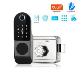 Vergrendeling Tuya Smart Lock Waterproof WiFi Fingerprint Lock Ttlock Smart Card Digitale code Elektronische deurslot voor Home Security Remote