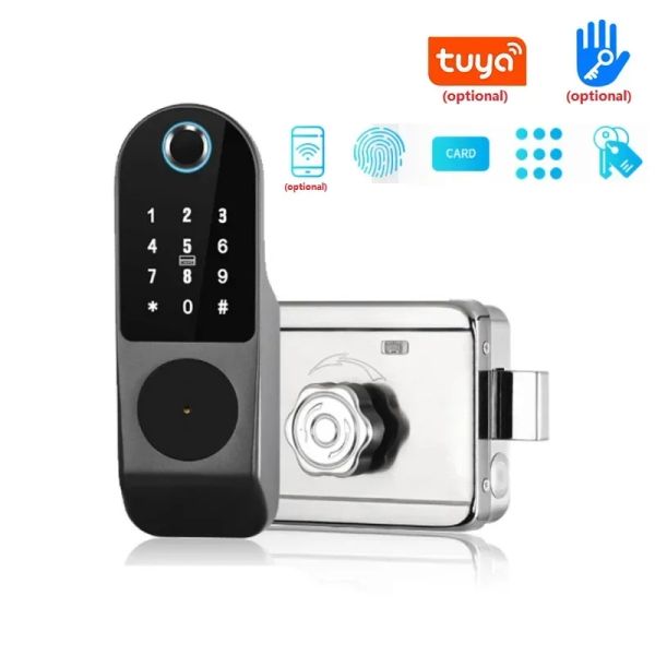 Lock Tuya Smart Smart Wifre Wifi Wifi Huella Dactilmáneo Bloqueo Ttlock Tarjeta inteligente Código digital Bloqueo de la puerta electrónica para la seguridad del hogar Remoto