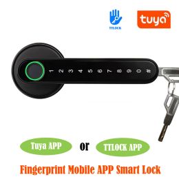 Verrouiller Tuya SmartLife App Bluetooth Remote Control Contrôle Smart Finger Empreinte Biométrie Lock pour la porte en métal en bois intérieure