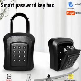 Vergrendelt tuya/ttlock slimme wachtwoord sleutelbox ip65 waterdichte homestay lock box wachtwoord app ontgrendelen metalen doos