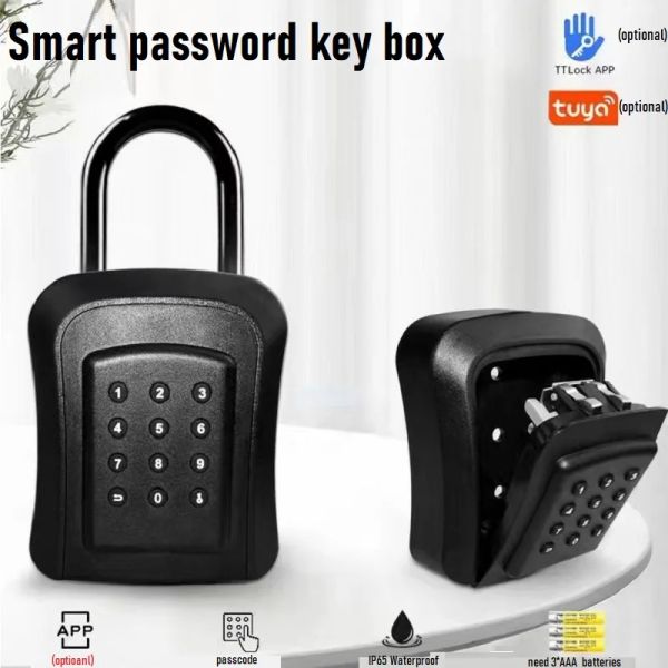 Lock Tuya/Ttlock Smart Password Box Key IP65 APLICACIÓN DE CAJA DE LOQUERA DE HOMESTA DEL AUTO Aplicación de desbloqueo de metal de desbloqueo
