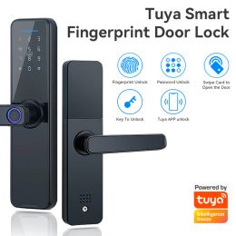 Verrouiller Tuya WiFi Smart Electronic Door verrouillage multiple Déverrouillage Biométrique Sécurité digitale Sécurité Mot de passe de la carte intelligente Déverrouillage USB