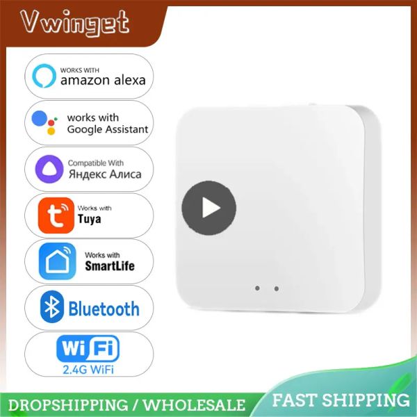 Lock Tuya Zigbee Multimode Gateway Hub Smart Home Wifi Bridge Bluetooth Mesh Smart Life El control remoto funciona con Alexa Google Alice