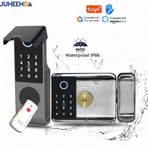 Vergrendel waterdichte tuya slimme slot wifi dubbele zijde home vingerafdruk vergrendeling buitengoort digitaal wachtwoord externe App Electronic Rim Lock