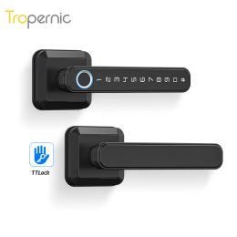 Verrouiller sans fil Blue Blue Ttlock Porte Porte Lock Biométrique Mot de passe digital Biométrique Application Keyless Entry Lever Security Home