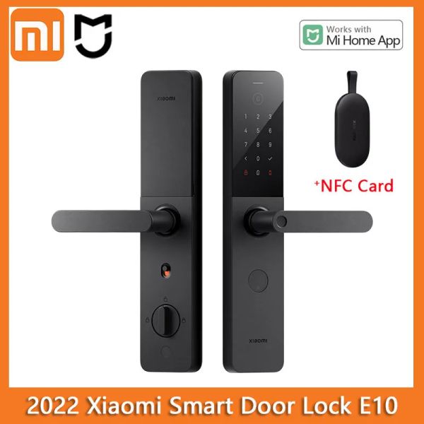Verrouiller Xiaomi Smart Door Lock E10 Bluetooth 5.3 Mot de passe NFC Empreinte digitale déverrouille la sonnette de porte intelligente avec Mi Home App 2022 NOUVEAU