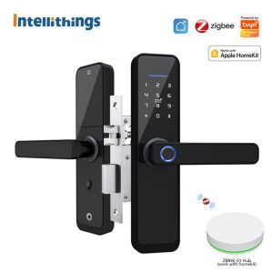 Verrouiller Zemismart Tuya Zigbee Smart Lock Core Cylinder Cryptage de verrouillage de porte de sécurité intelligent avec les touches Travaillez avec Homekit ZMHK01