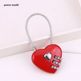 Vergrendel zink legering draad touw mini liefde hartvorm wachtwoord hangslot pakket bagage reis wachtwoord